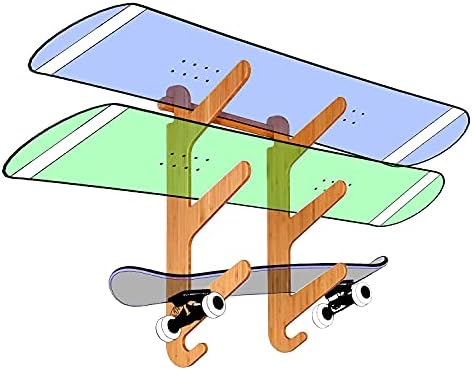 Grassracks Bamboo & Birch Snowboard Rack and Skateboard Rack - Moloka`i Series Snowboard Wall Mount by Grassracks