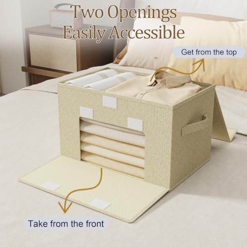 Collapsible Storage Baskets,15x9.8x9.8in,Grey and Beige,4 Pack - Image 7