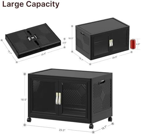 UAMFURI Stackable Storage Bins with Lids,180QT Extra Large Storage Cabinet - Image 2