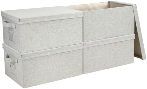 Storage Bins With Lids Closet Organizer Cabinet Box For Clothes,Toys,Shelf by GraciadecoStorage
