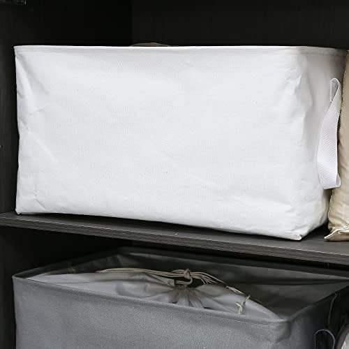Hinwo 102L XXL Canvas Storage Bin with Lid and Handles, 2-Pack - Image 3