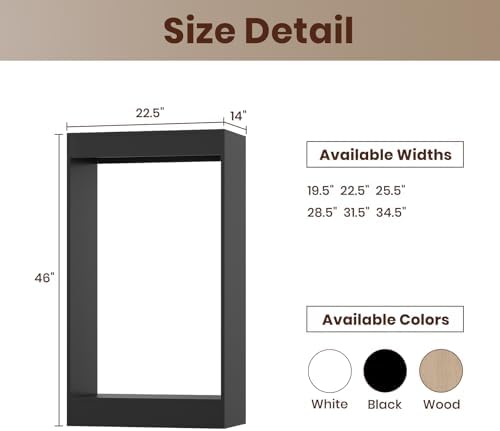 ROOMTEC 22.5" Double Hanging Closet Unit, Modular Closet System with Hanging Rod, Wardrobe Organizer for Bedroom or Walk-in Closet, Wall Mounted, Customizable Clothes Storage Unit, Black - Image 2