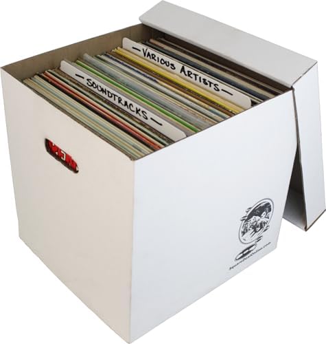 Durable Set of 10 12 inch Vinyl Record Storage Boxes - Heavy-Duty Cardboard Construction with Removable Lid - Holds Up to 90 Records Each - Built Tough for Long-Term, Secure Archival Storage - #12BC13 - Image 5