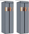 Zilink Extra Long Garment Bags for Gowns 65" Gown Bags for Long Dress with Clear Window Space Saving Formal Dress Bag for Long Dresses, Winter Coat, Trousers, Fur, Grey, 2-Pack by Zilink
