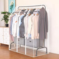 Double Hanging Rods Clothes Rail Widen Dust Cover, 75cm/29.5inch Extra Wide Garment Rack Cover with Zipper for Bedroom Shop Office, 5ft Hanging Clothes Rack Protector Cover (130X150X75cm,Transparent) by Unknown