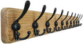 Dseap Coat Rack Wall - Heavy-Duty 38-1/4" Long, with Reinforced 10 Custom Tri-Hooks, Solid Wood Wall Hanger for Coats Hat Jackets - Rustic Farmhouse Entryway Hallway Storage, Weathered Brown & Black by Dseap