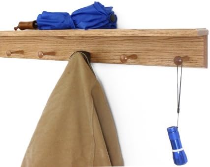 Oak Shaker Peg Rack with 4 inch Shelf (Cherry, 29" with 5 pegs) - Image 2