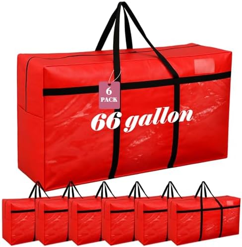 6 Pcs 66 Gallon Extra Large Moving Bags Heavy Duty Storage Bag by Clysee