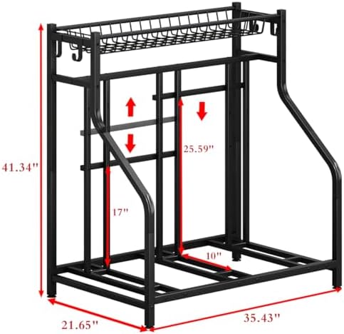Garage Bike Rack Storage 3 bikes Stand Organizer Adjustable Holds - Image 5