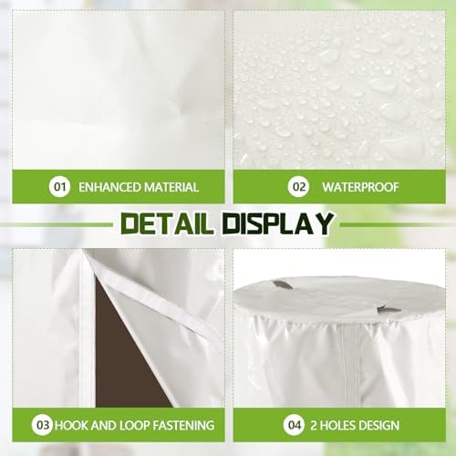 2 Piece 55 Gallon Drum Cover 24 x 36 Inch 55 Gallon Water Barrel Covers Outdoor Waterproof Rain Snow Water Storage Bucket Lid Protective Hook/loop Closure Anti Dust - Image 4