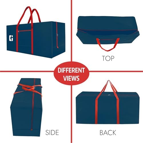 Kuber Industries Pack of 5 Durable (2 Compartments) Storage Bags For Clothes Large With Zip | Packers & Movers Under Bed Storage Organizer Box for Clothes, Blanket & Toys | Red & Blue - Image 5
