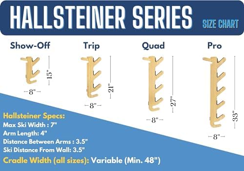 Grassracks Birch Wood Ski Rack - The Hallsteiner Series Indoor Horizontal Ski Wall Rack(1 or 2 Pairs of Skis, Birch) - Image 6
