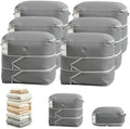 Comforter Storage Bag, Large Capacity Blanket Storage Bags 3-Layer Ultra Space Saving Self Compression Organizer, Heavy Duty Space Saver Organizer for Bedding, Clothes, Blanket, 6-Pack, Gray by Unknown