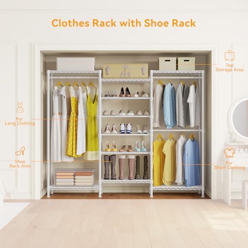 Higeego H12 Heavy Duty Clothes Rack, White - Image 6