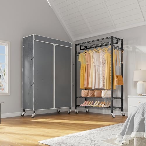 VIPEK Dustproof Zippered Polyester Fabric Cover, Sturdy, Wrinkle Resistance, Breathability Keep Garments Dry, Only Fit to VIPEK V1/R3/R3L Clothing Rack, 36.6"x17.3"x68.9", Gray - Image 3