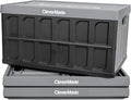 CleverMade Collapsible Storage Bins With Lids, 62L 3 Pack, 100 lb, Stone by CleverMade