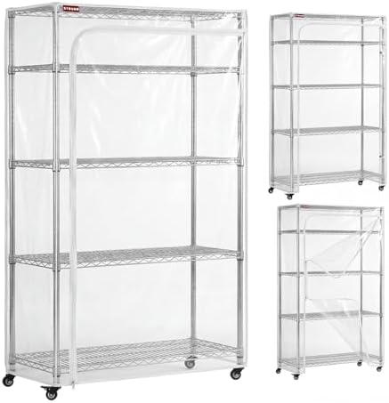 Clear PVC Shelf Cover, Fits 36" W x 24" D x 72" H Shelving Unit by ZYSUOR