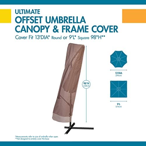 DUCKCOVERS Ultimate Waterproof 101 Inch Patio Offset Umbrella Cover with Integrated Installation Pole, Patio Furniture Covers - Image 3