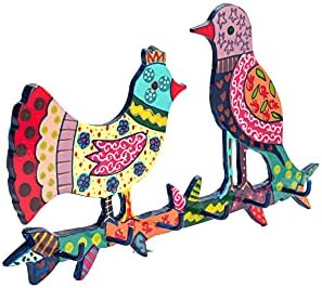 EMANUEL Yair Decorative Key Holder for Wall with Hand-Painted Colourful Birds | Lazer-Cut Steel Unique Home Decor - Image 3
