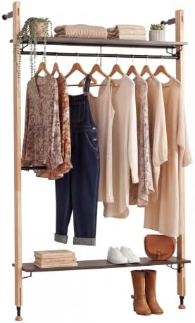 Wall Mounted Closet Organizer, Industrial Pipe Clothing Rack 83" x 50" by Houseables