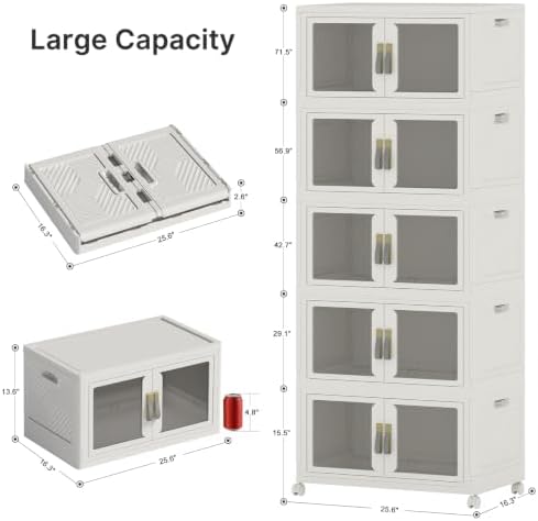 920QT Stackable Storage Bins with Lids, 230Gal Foldable Storage Cabinets - Image 2