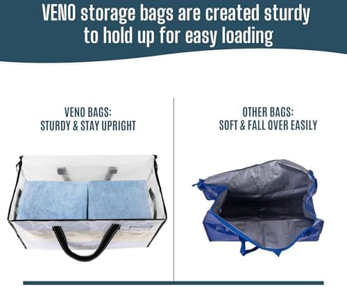 VENO Moving Bags, Storage Bags, Wide Open Top, Clear, 10 Pack - Image 6
