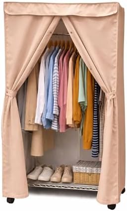 Formosa Covers Portable Garment Rolling Rack Cover - Protect Your Clothes from Dust Keep Your Room Looking Organized in Beige Khaki (Cover Only) (36" W x 18" D x 68" H) by FormosaCovers