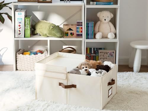 StorageWorks Large Decorative Storage Boxes with Lids, Oatmeal Beige - Image 6