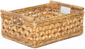 NAYA 16.5" Water Hyacinth Large Wicker Shelf Basket with Handles by MAKESUSTAINABLEANDBEAUTY