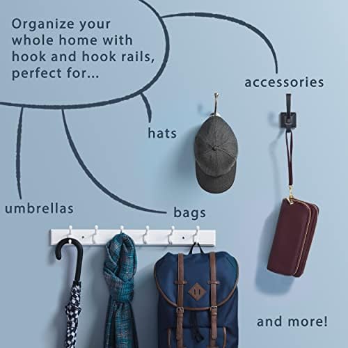 Franklin Brass Heavy Duty (10-Pack) Coat and Hat Wall Hooks Double Hooks for Hanging Matte Black Wall Mount Hanger Backpack, Purse, Bag, Towel Organization Decorative Wall Hooks B34864K-FB-C - Image 6