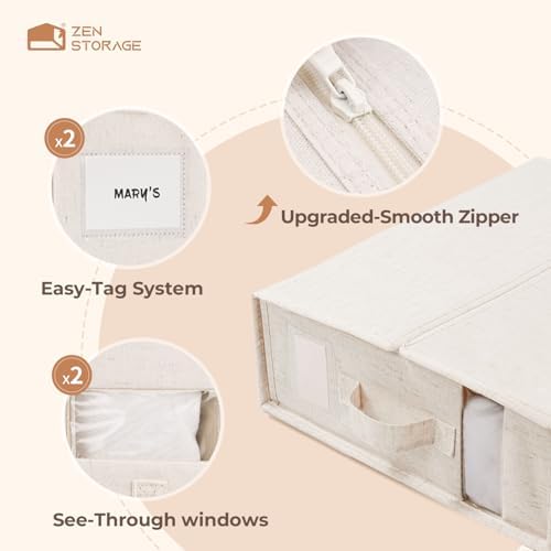 Cotton Linen Sheet Organizers and Storage, 6Pack Off-White - Image 5