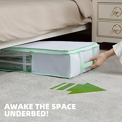 TAILI Under Bed Comforters Storage Container, Save 80% Space, Large Capacity Foldable Under Bed Storage Box for Quilts Pillow Blankets Linen, , 41" x 17.7" x 6", Jumbo Comforters Vacuum Storage Bag - Image 6