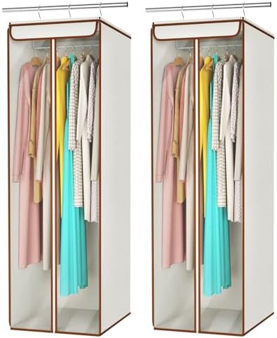 Univivi Garment Bags for Hanging Clothes, Cloth Bag 54 In, 2 PCS, Beige by Univivi