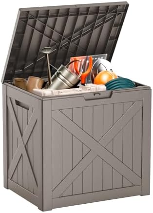 Vixzen 32 Gallon Deck Boxes Outdoor Waterproof, Lockable Outside Storage Box for Patio Cushions, Garden Tools, Pool Supplies (Grey, 32 Gallon) - Image 7