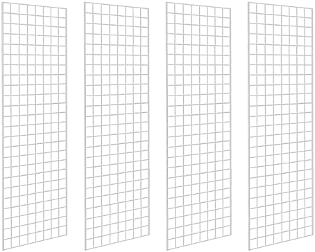 Grid Wall Commercial Grade Gridwall Panels – Heavy Duty Grid Panel for Any Retail Display Wall Grid 2' Width x 6' Height, White Finished (Pack of 4) by 7RiversART