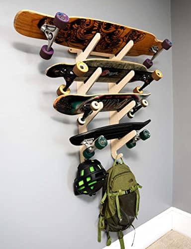 Grassracks Bamboo & Birch Snowboard Rack and Skateboard Rack - Moloka`i Series Snowboard Wall Mount - Image 4
