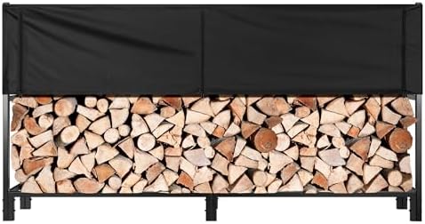 VIVOHOME Upgraded Heavy Duty 8 ft Firewood Rack Outdoor with Cover by VIVOHOME