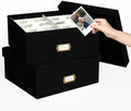 Decorative Photo Storage Box, 2 Pack Linen Photo Box Hold 1700 4x6 Pictures by JOLENSOY