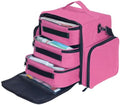 Large Makeup Bag Organizer with 3 Inner Removable Pouches,Rose Red by Unknown