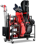 FHXZH Golf Bags Storage Garage Organizer - Golf Bag Stand with Wheels by FHXZH