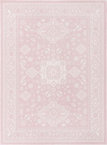 Rugs.com - Outdoor Aztec Rug – 7' 10 x 11' Pink Indoor/Outdoor Rug – Washable Flatweave Area Rug for Patio, Deck, and Porch - Image 3