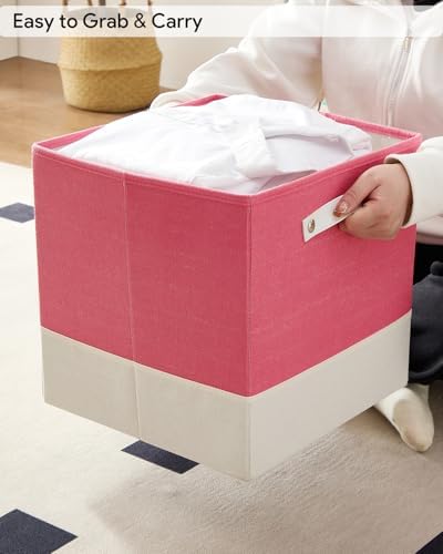 Cube Storage Bins | 13"x13"x13", Macaron & White, 6 Pack - Image 6