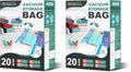WTREE 40 Pack Vacuum Storage Bags, Space Saver Bags, Vacuum Sealed Bags for Comforters, Blankets, Clothes Storage, Hand Pump Included (4 Jumbo/4 Large/4 Medium/8 Small) by WTREE