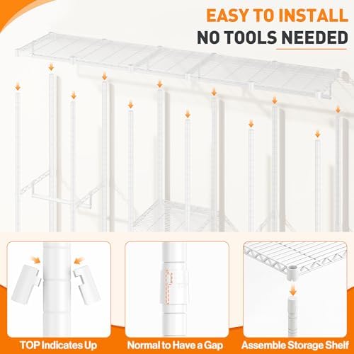 Raybee Clothes Rack with Cover, Portable Closet 1200LBS Adjustable Shelves - Image 5