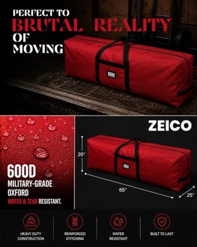 Zeico Heavy-Duty Moving Bag - Indestructible 600D Military Oxford Storage Bag - Colossal 65 Gallon Capacity - Tear-Proof - Image 4