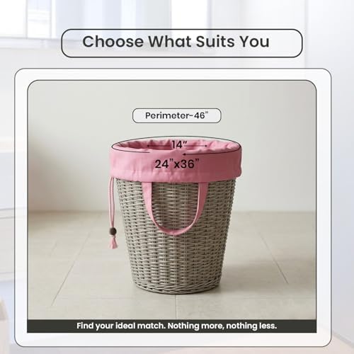 LFH Home Large Premium Cotton Rich Canvas Laundry Bag with Drawstring and Handles Heavy Duty, Multi-Use, Washable for Home, Travel, College or Storage 24x36 (Pack of 2)-Pink - Image 2