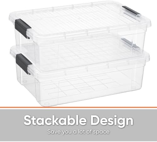 Superio Clear Storage Boxes with Lids, Plastic Container Bins for Organizing, Stackable Crates, BPA Free, Non Toxic, Odor Free, Organizers for Home, Office, School, and Dorm (22 Quart, 2 Pack) - Image 4