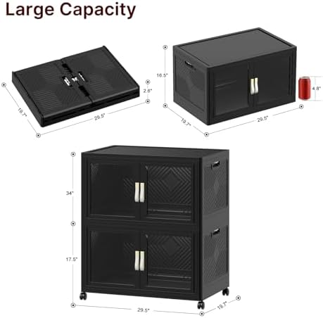 UAMFURI Stackable Storage Bins with Lids, 360QT Extra Large Storage Cabinet - Image 6