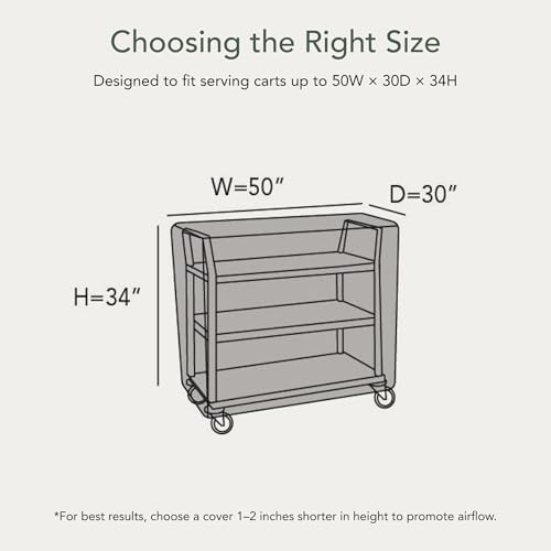 Covermates Elite Serving Cart Cover, Polyester, 50W x 30D x 34H, Charcoal - Image 2