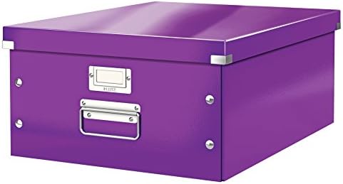 Leitz A5 Storage Box, Click and Store Range 60430001 - Small, Purple Storage Box A3 by Leitz